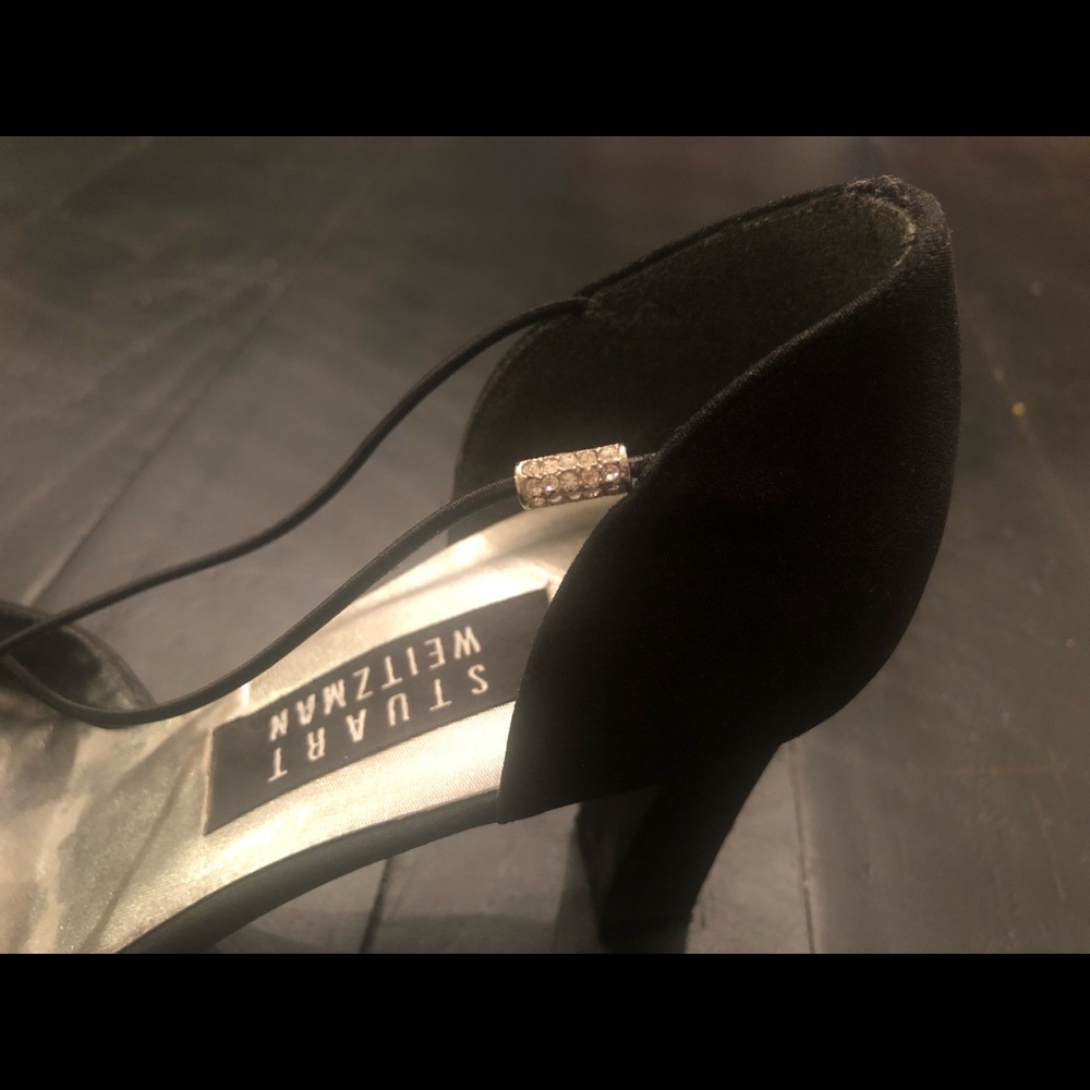Stuart Weizman Fabric Pumps w/Rhinestone Accents - Picture 3 of 8